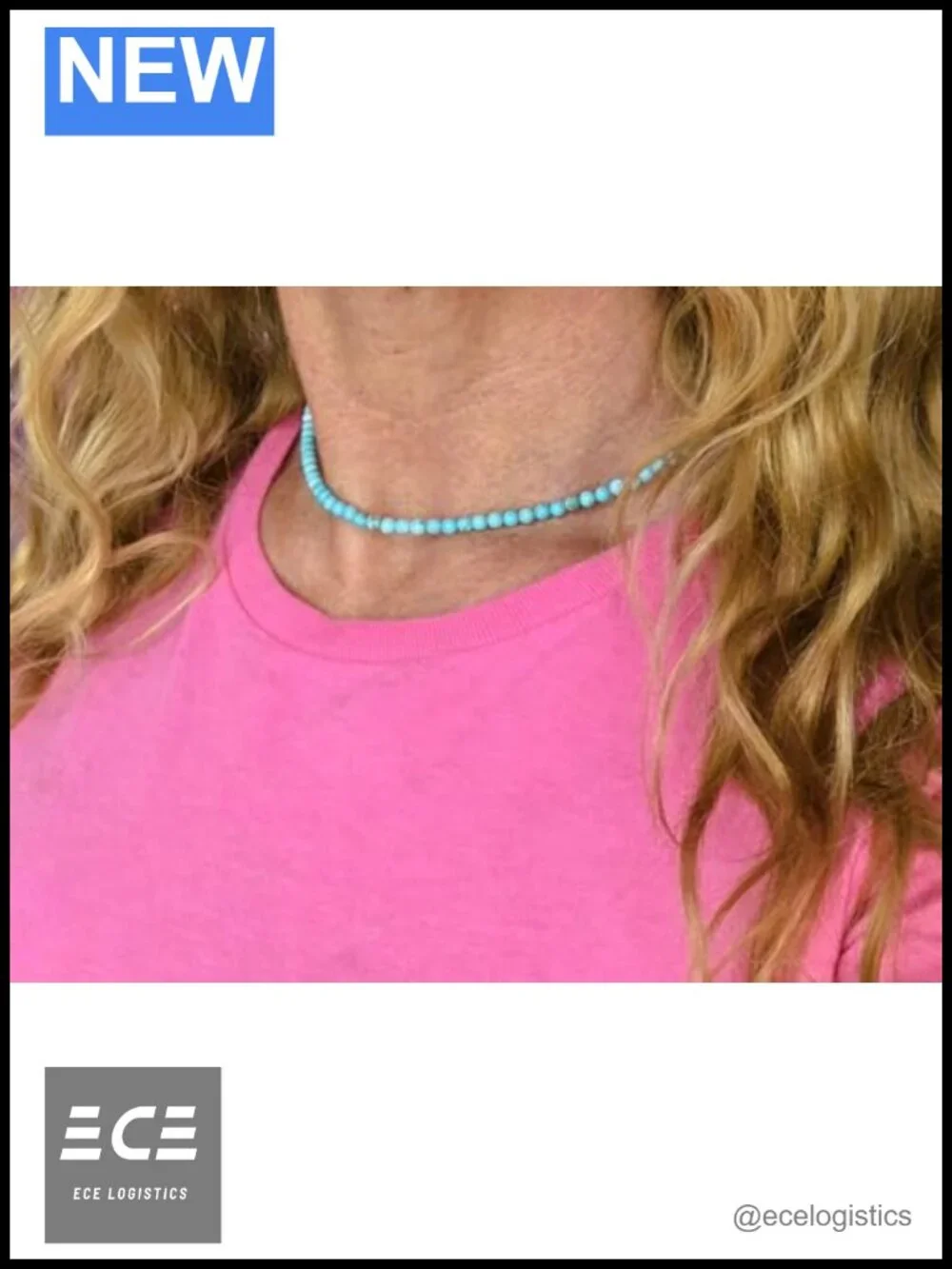 Natural Turquoise Beaded Choker Necklace 4mm Sterling Silver Toggle 16